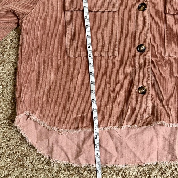 heyday Women's Corduroy Utility Jacket in Soft Pink | Size L - Picture 6 of 6